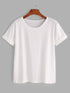 Black Rolled Sleeve Basic T-shirt